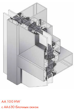 Фасадная система AA 100 HW KAWNEER