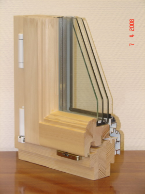 Однорамная конструкция Дерево-алюминиевые окна